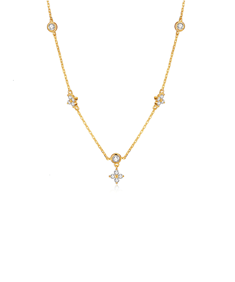 Clover Moissanit Halskette - Gold