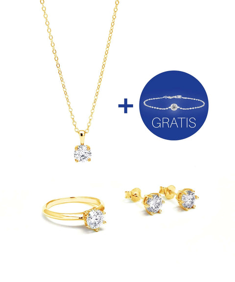 San Bélle Schmuck-Set 4 Karat Gold inkl. Gratis Armband