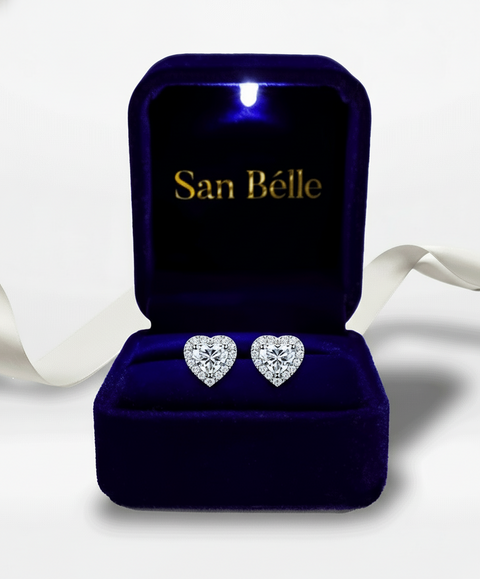 Moissanite Schmuck Set Sweet Heart - Silber