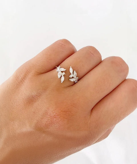 Moissanit Ring Flora - Gold