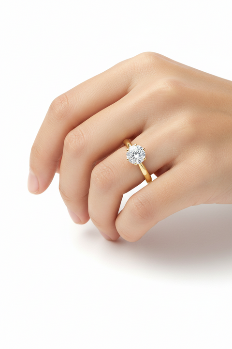 Verstellbarer Moissanit Ring Sofia Gold