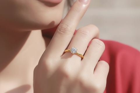 Verstellbarer Moissanit Ring Sofia Gold